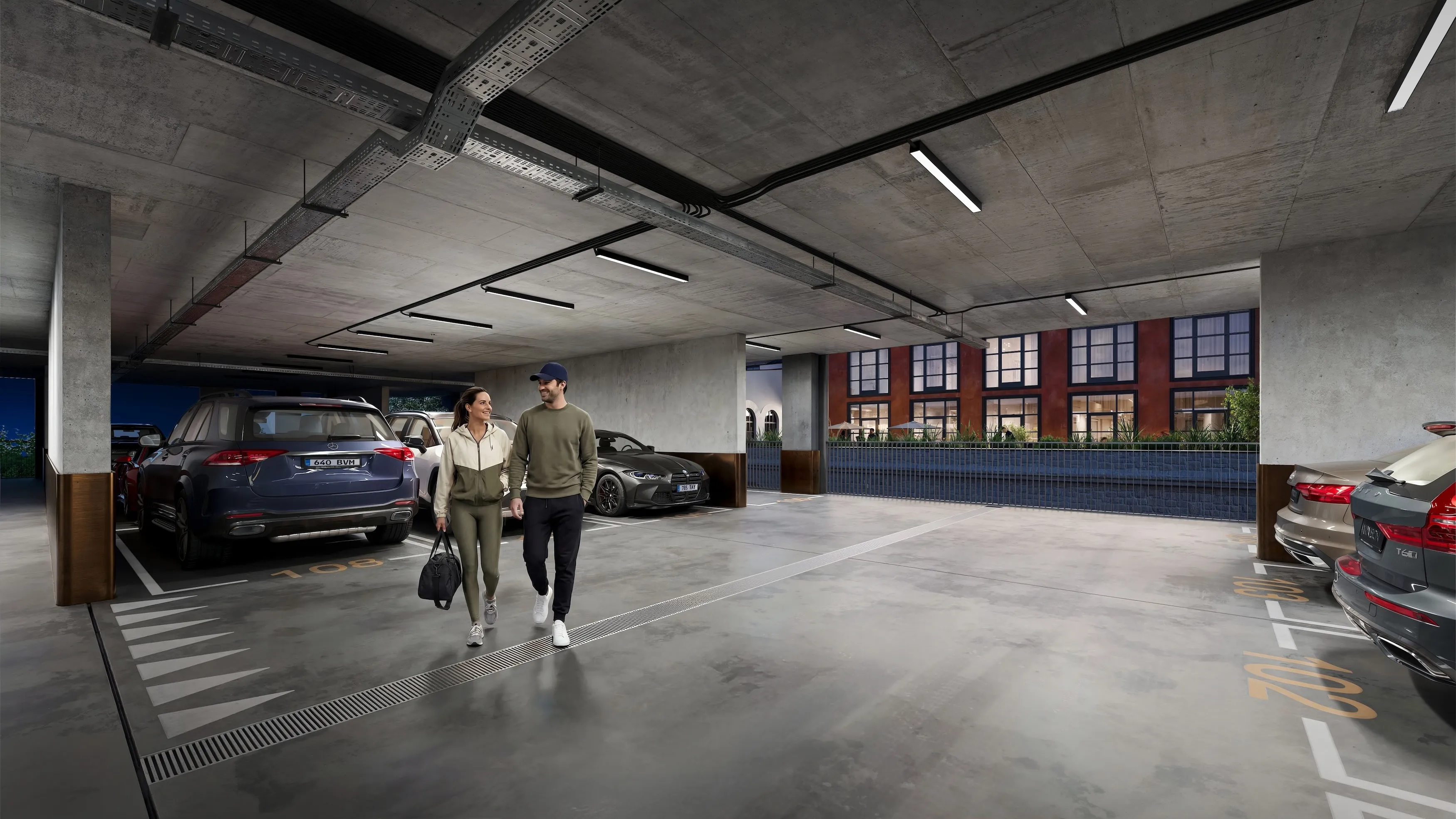 SRIIJAN GROUP multi-level parking facility with couple